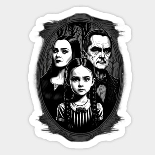 ADDAMS Family, Wednesday-inspired design, Sticker